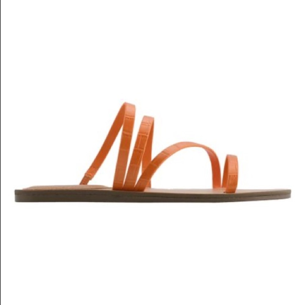 Marc Fisher square toe orange strappy sandals SZ 11
